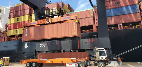 The docks are full at Port Houston, but people are working together to keep the cargo moving. (Photo: Business Wire)