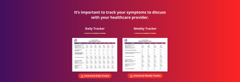 Daily and weekly symptom trackers available on FollicularLymphoma.com. (Graphic: Business Wire)
