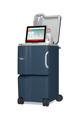 The Tablo® Hemodialysis System combines consumer product simplicity, wireless connectivity, and real-time integrated water purification in one, compact 35-inch unit. Named a substantial clinical improvement by CMS, Tablo is the first product approved for the Transitional Add-on Payment Adjustment for New and Innovative Equipment and Supplies (TPNIES). (Photo: Business Wire)