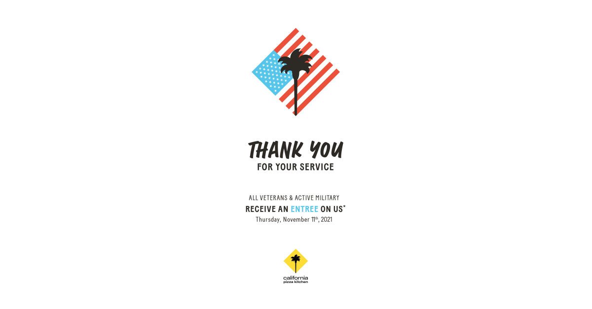 California Pizza Kitchen Thanks Our Nation’s Veterans and Active