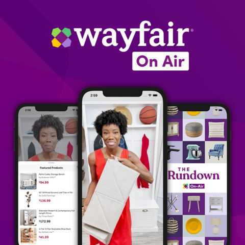 Wayfair On Air brings entertainment, ideas, and inspiration to Wayfair's seamless mobile shopping experience (Graphic: Business Wire)