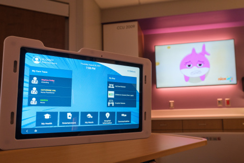 Patient rooms are now equipped with the latest technology at the bedside, allowing patients and their families access to information regarding their stay, easy meal ordering, care teams, parking, entertainment, and other hospital amenities. (Photo: Business Wire)