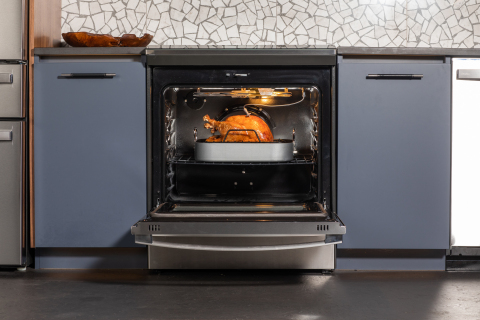 GE Appliances, a Haier company unveils its latest software upgrade–Turkey Mode–just in time for Thanksgiving to a total of 64 model families, including Monogram, CAFÉ, GE Profile™, and GE models for a total of 336 SKUs. (Photo: GE Appliances, a Haier company)