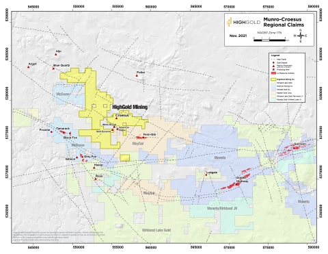 HighGold - Munro-Croesus Project Map (Graphic: Business Wire)