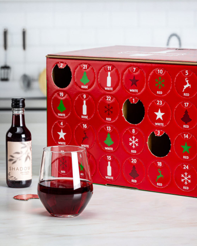 Winn-Dixie is offering Holiday Wine Advent Calendar boxes available now to purchase at more than 300 participating stores throughout Florida, Alabama, Louisiana and Georgia for $59.99 and come complete with 24 miniature bottles of wine in a variety of styles, including wines crafted at award-winning wineries. (Photo: Business Wire)