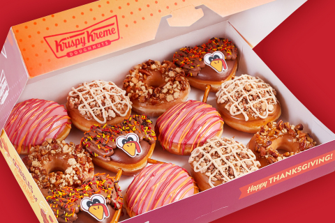 Beginning Nov. 8, guests can give thanks with new Thanksgiving Collection, complete with four festive doughnuts and available in custom gratitude boxes (Photo: Business Wire)