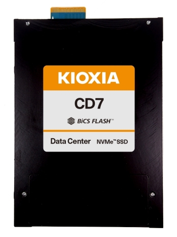 KIOXIA CD7 Series EDSFF E3.S SSDs increase flash storage density per drive for optimized power efficiency and rack consolidation. (Photo: Business Wire)