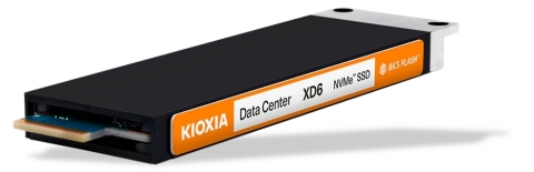 KIOXIA EDSFF E1.S SSDs are designed to optimize system density, efficiency and management. (Photo: Business Wire)