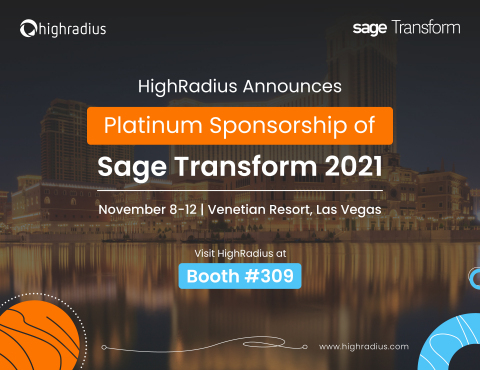 HighRadius Announces Platinum Sponsorship of Sage Transform 2021. (Photo: Business Wire)