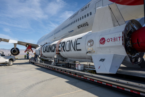 LauncherOne Rocket is Mated with Cosmic Girl Aircraft for ‘Above the Clouds’ Mission November 8, 2021 (Photo: Business Wire)