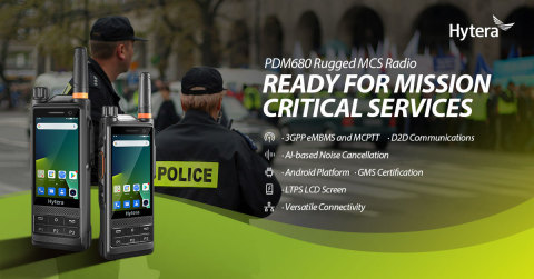 Hytera Launches Rugged PDM680 MCS Radio to Empower Public Safety’s In-Depth Digital Transformation (Graphic: Business Wire)