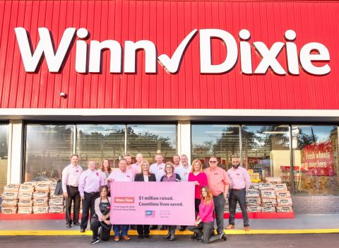 original Winn-Dixie is proud to announce the donation of $358,572 to the American Cancer Society’s Making Strides Against Breast Cancer. The generous donation builds on an established partnership between the grocer and the organization with a total contribution of $1 million over the lifetime of the collaboration. (Photo: Business Wire)
