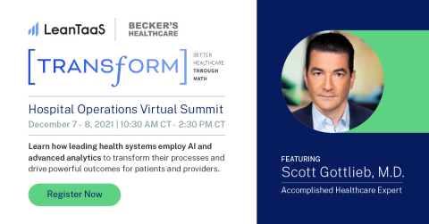 Transform will feature a Q&A keynote presentation from Dr. Scott Gottlieb, the 23rd U.S. FDA Commissioner, author, CNBC contributor, senior fellow at American Enterprise Institute (AEI), partner at New Enterprise Associates (NEA), and board member at Pfizer, Illumina, Aetion, and Tempus. (Photo: Business Wire)