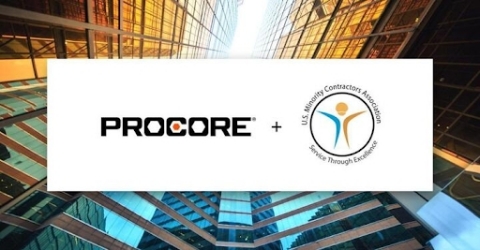 Procore recognized by the United States Minority Contractors Association (USMCA) for helping to support the industry. (Graphic: Business Wire)