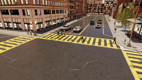 original Mindtech's Smart City application pack features automated traffic and pedestrian crossing, to enable rapid creation of large synthetic data sets (Photo: Business Wire)