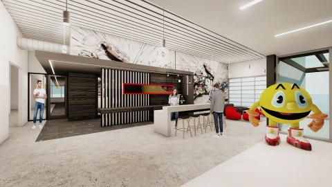 BANDAI NAMCO office cafe render (Graphic: Business Wire)