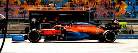 Smartsheet debuts as official technology partner of the McLaren Formula 1 team at the 2021 Brazilian Grand Prix (Photo: Business Wire)
