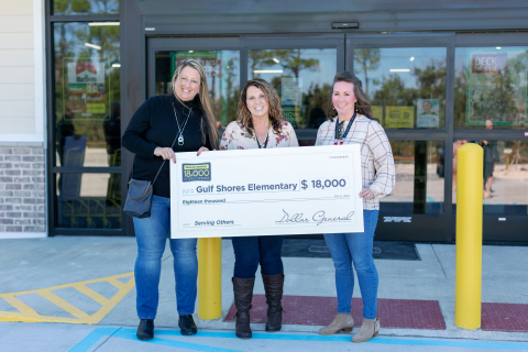 Dollar General celebrated its 18,000th store grand opening by extending its mission of Serving Others and donating $18,000 to Gulf Shores Elementary School. (Photo: Business Wire)