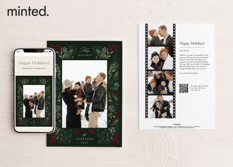 Minted, the premium design goods marketplace, today announced the launch of personalized Minted Holiday Websites, a first-of-its-kind innovation that integrates holiday cards with multimedia capabilities including video, photos, and text. (Photo: Business Wire)