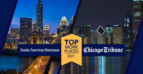 original Arrive Logistics honored as a Top Workplace 2021 by The Austin American-Statesman and The Chicago Tribune (Graphic: Business Wire)