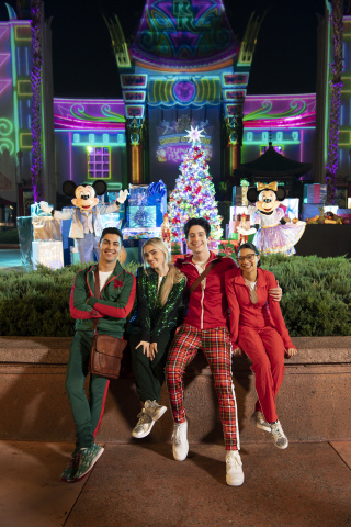"Disney's Holiday Magic Quest" returns for a second year with "ZOMBIES" franchise stars (left to right) Trevor Tordjman, Meg Donnelly, Milo Manheim, and Kylee Russell competing in a high-stakes holiday adventure featuring new epic challenges. PHOTO CREDIT: DISNEY CHANNEL/Kent Phillips