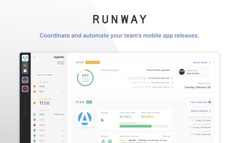 Introducing Runway — Coordinate and automate your team's mobile app releases. (Photo: Business Wire)