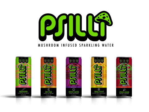 original Ei.Ventures and The3rdBevCo partner for PSILLI™, a line of five mushroom-infused functional sparkling waters. (Graphic: Business Wire)