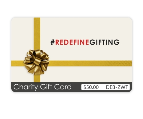A TisBest Charity Gift Card. #RedefineGifting is a way for people to experience first-hand the power and joy of charitable giving. To receive a free TisBest Charity Gift Card, visit TisBest.org/RedefineGifting. (Photo: Business Wire)