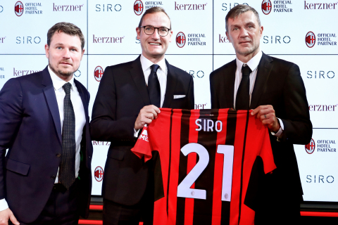 (R) Paolo Maldini, Technical Director at AC Milan, (C) Philippe Zuber, Chief Executive Officer, Kerzner International and (L) Casper Stylsvig, Chief Revenue Officer at AC Milan (Photo: Business Wire)