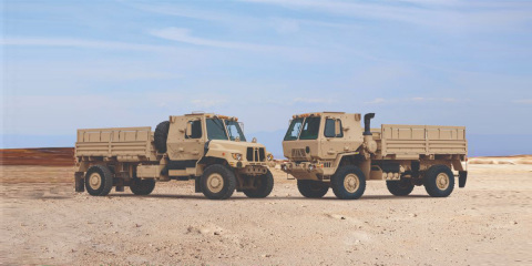 As part of a DoD pilot program, XL Fleet is developing a retrofit idle reduction technology for use in the Family of Medium Tactical Vehicles (FMTV). (Photo: U.S. Army Program Executive Office Combat Support & Combat Service Support)