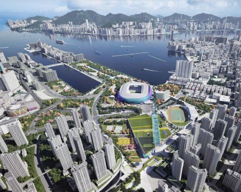 HONG KONG LANDMARK — ASM Global’s under-construction Kai Tak Sports Park will be the most important sports infrastructure in Hong Kong. (Photo: Business Wire)