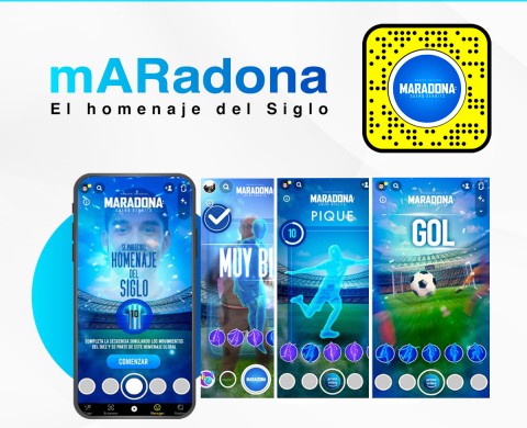 thumbnail Mediabrands Content Studio Debuts First Snapchat Lens in LATAM to Use Body Tracking Technology, an Original Soundtrack and a Voiceover to Promote Amazon Prime Video’s New Maradona Docudrama (Graphic: Business Wire)