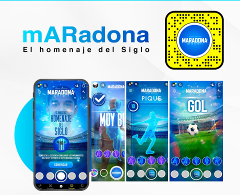 Mediabrands Content Studio crea “mARadona: El homenaje del Siglo”, el primer lente de Snapchat en Latinoamérica en utilizar tecnología de Body Tracking, Soundtrack Original y Locución, para Amazon Prime Video (Graphic: Business Wire)