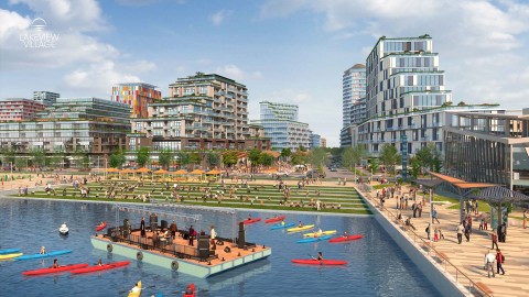 Lakeshore Promenade at Lakeview Village - Renderings by Cicada Design Inc., Toronto, Canada ©Lakeview Community Partners Limited