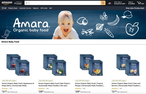 Amara Organic Baby Food (Photo: Business Wire)