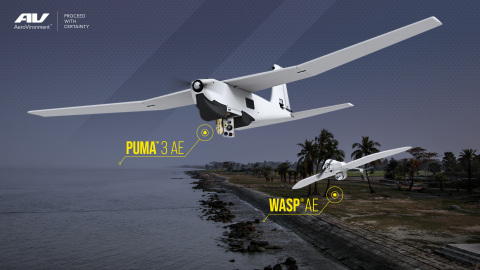 The Puma 3 AE and Wasp AE systems provide operators with reliable, on-demand tactical intelligence, surveillance, and reconnaissance and combine hand-launch capabilities with a deep-stall landing for operations in confined areas on land or water. (Image: AeroVironment, Inc.)