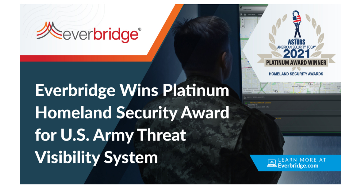Everbridge Wins Platinum Homeland Security Award for Powering JARVISS