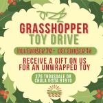 Grasshopper Dispensary – Holiday Toy Drive in Chula Vista – “Hop on in with a Toy Drive”