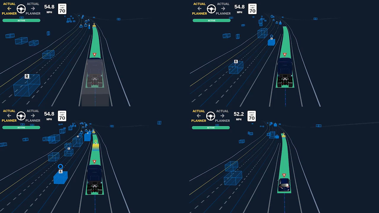 Aurora is scaling up its Virtual Testing Suite on AWS, running millions of daily tests to rapidly add capabilities to the Aurora Driver. (Video: Aurora)