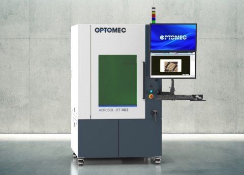The new HD2 Aerosol Jet Printer is optimized for high volume printed electronics production. Photo courtesy of Optomec, Inc.