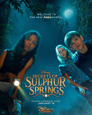 Disney Channel will kick off 2022 with an adventure-filled season two premiere event for "Secrets of Sulphur Springs." On FRIDAY, JAN. 14, beginning at 8:00 p.m. EST/PST, viewers will enjoy two back-to-back episodes of the popular time-travel adventure series centered around the mysterious Tremont Hotel, with new episodes every Friday on Disney Channel. PHOTO CREDIT: DISNEY CHANNEL