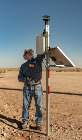 ExxonMobil currently operates ground-based monitors around the Permian Basin and plans to increase deployment to enhance methane monitoring as part of the company's plans to achieve net zero greenhouse gas emissions. Ground-based systems provide continuous and real-time monitoring at production sites. (Photo: Business Wire)