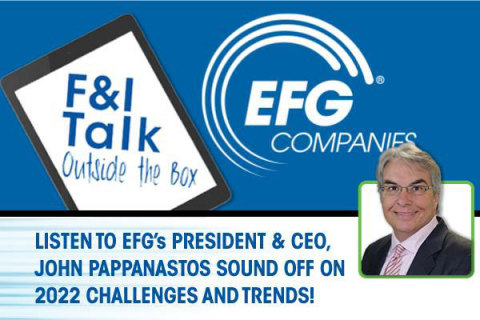 EFG Companies and CEO John Pappanastos share predictions on the 2022 retail automotive and F&I markets, including challenges and trends for dealer, lender, and agent revenue generation. (Photo: Business Wire)