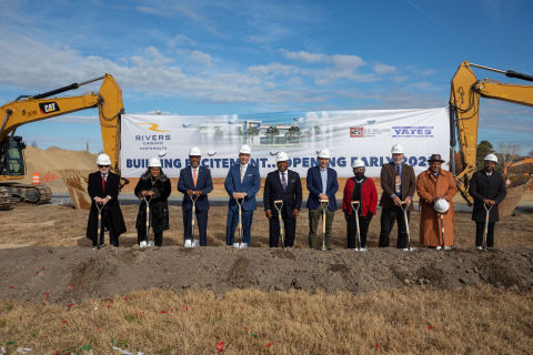 Rush Street Gaming and officials from Portsmouth, Virginia, broke ground December 7 for Rivers Casino Portsmouth, which is expected to open in early 2023. (Photo: Business Wire)