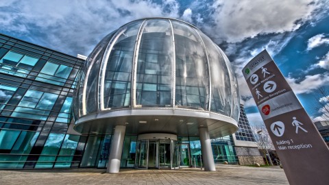 Stevenage Bioscience Catalyst (SBC) incubator building.
SBC was formed through a collaboration between the UK Department for Business, Energy and Industrial Strategy (BEIS), GlaxoSmithKline, Wellcome and Innovate UK. SBC is located on the GSK Campus in Stevenage, Hertfordshire, UK, home to the Cell and Gene Therapy Catapult Manufacturing Centre, LifeArc, Cytiva and around 40 thriving bioscience start-ups. (Photo: Business Wire)