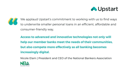 Quote from Nicole Elam, President and CEO of the National Bankers Association (Graphic: Upstart)