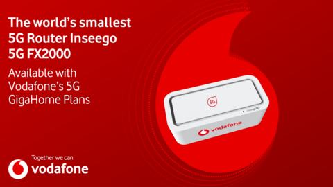 (C)2021. Inseego Corp. Inseego Wavemaker(TM) 5G FX2000 indoor router for Vodafone Qatar. (Graphic: Business Wire)