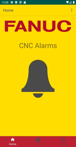 With the new FANUC CNC Alarms App, just one of the many mobile apps released, maintenance workers will no longer have to page through manuals to decipher an alarm message from a control. (Graphic: FANUC America Corporation)
