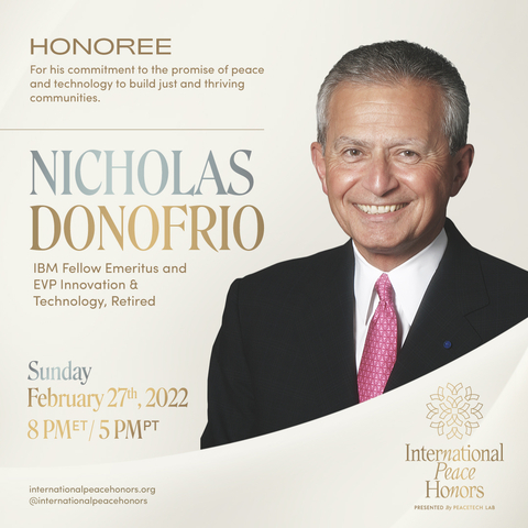 original Nicholas Donofrio, 2022 International Peace Honoree (Photo: Business Wire)