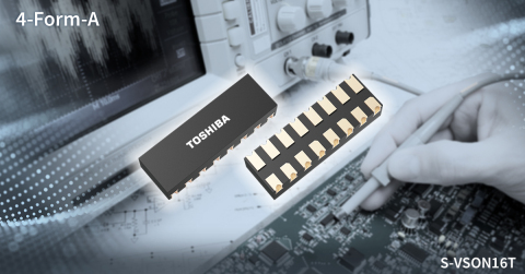 thumbnail Toshiba: four circuit, 4-Form-A, voltage driven photorelays housed in a newly-developed small S-VSON16T package. (Graphic: Business Wire)